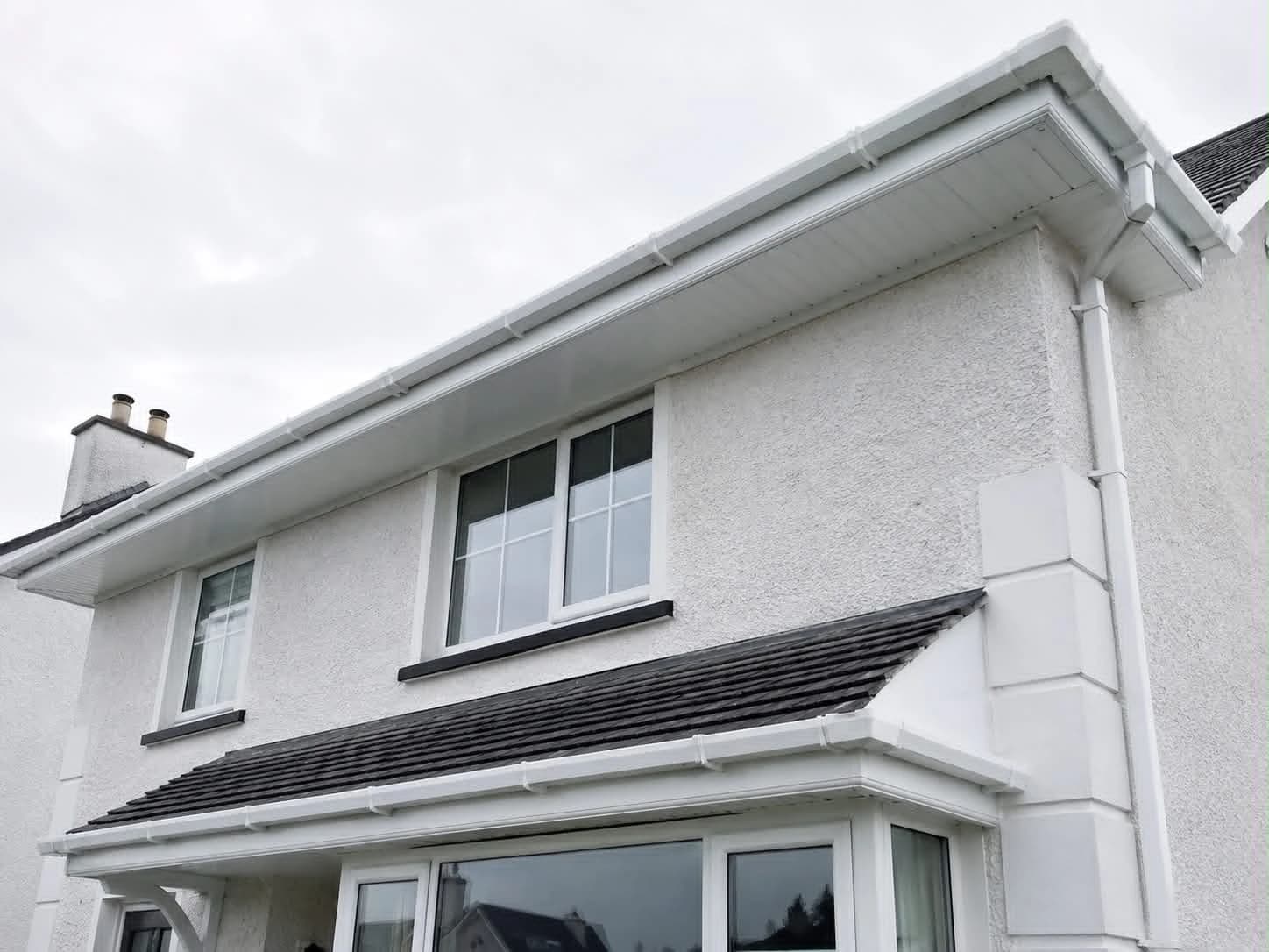 Clean white uPVC fascia and soffit on a house in Portstewart